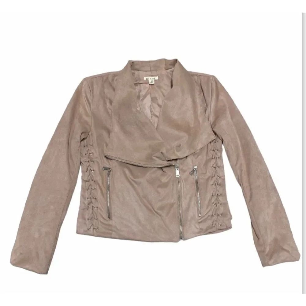 Miami Blush Micro Suede Biker Jacket Size Medium